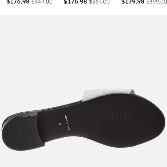 Valentino Women's White and Black Slide Sandals - Picture 3 of 4